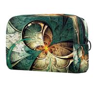 Borsa per cosmetici da donna, con fiori surreali, immaginario, creativo, borsa da viaggio per articoli da toeletta grande, pratica borsa organizer con cerniera, Multi, 18.5x7.5x13cm/7.3x3x5.1in,