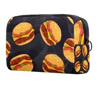Borsa per cosmetici da donna, con hamburger e ketchup, con manzo, borsa da toeletta da viaggio, grande, pratica borsa organizer con cerniera, Multi, 18.5x7.5x13cm/7.3x3x5.1in, Beauty case