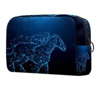 Borsa per cosmetici da donna, con immagine di cavallo che cavalca la luce stellare, borsa da viaggio per articoli da toeletta grande, pratica borsa organizer con cerniera, Multi,