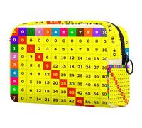 Borsa per cosmetici da donna, con moltiplicazione matematica, borsa per articoli da toeletta da viaggio, grande, pratica borsa organizer con cerniera, Multi, 18.5x7.5x13cm/7.3x3x5.1in, Beauty case