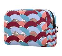 Borsa per cosmetici da donna, con motivo a ventaglio spagnolo, per articoli da toeletta da viaggio, grande, pratica borsa organizer con cerniera, Multi, 18.5x7.5x13cm/7.3x3x5.1in, Beauty case
