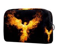 Borsa per cosmetici da donna, con motivo "Fire Phoenix", con ali aperte, per articoli da toeletta da viaggio, grande, con cerniera, Multi, 18.5x7.5x13cm/7.3x3x5.1in, Beauty case