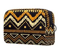 Borsa per cosmetici da donna, con motivo tribale degli indiani d'America, borsa da viaggio per articoli da toeletta grande, pratica borsa organizer con cerniera, Multi, 18.5x7.5x13cm/7.3x3x5.1in,