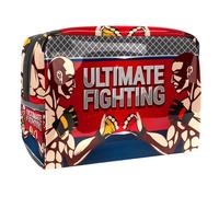 Borsa per cosmetici da donna, con scritta "Battle of Two Boxers on Ultimate Fighting", borsa da viaggio grande in PVC per trucchi, con cerniera, Multi, 18.5x7.5x13cm/7.3x3x5.1in, Beauty case
