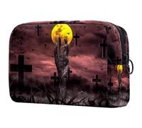 Borsa per cosmetici da donna, con scritta "Zombie Hand Out of Hell", per articoli da toeletta da viaggio, grande, pratica borsa organizer con cerniera, Multi, 18.5x7.5x13cm/7.3x3x5.1in, Beauty case