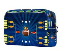 Borsa per cosmetici da donna, con staffa per torneo di calcio, borsa da viaggio per articoli da toeletta grandi, pratica borsa organizer con cerniera, Multi, 18.5x7.5x13cm/7.3x3x5.1in, Beauty case