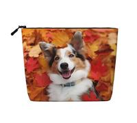 Borsa per cosmetici da donna con stampa dei fiordi norvegesi, organizer da viaggio portatile, borsa da toilette con chiusura a zip, Foglie d'acero autunnali per, Taglia unica