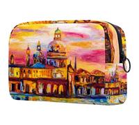 Borsa per cosmetici da donna, con stampa di Venezia Paesaggio d'Italia, per articoli da toeletta da viaggio, grande, pratica borsa organizer con cerniera, Multi, 18.5x7.5x13cm/7.3x3x5.1in, Beauty case