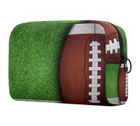 Borsa per cosmetici da donna, motivo: football americano sul parco giochi, borsa da viaggio per articoli da toeletta grandi, pratica borsa organizer con cerniera, Multi, 18.5x7.5x13cm/7.3x3x5.1in,