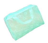 Borsa per cosmetici da donna, organizer pieghevole con cerniera, per trucco, eyeliner, colore verde, Verde, as description, come descrizione