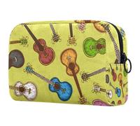 Borsa per cosmetici da donna, per chitarra elettronica, da viaggio, grande, pratica borsa organizer con cerniera, Multi, 18.5x7.5x13cm/7.3x3x5.1in, Beauty case