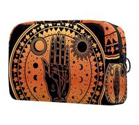 Borsa per cosmetici da donna, stile vintage, con scritta "Fortune Teller", per articoli da toeletta da viaggio, grande, pratica borsa organizer con cerniera, Multi, 18.5x7.5x13cm/7.3x3x5.1in, Beauty