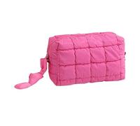 Borsa per cosmetici da viaggio - Borsa a tinta unita - Borsa da toilette per cosmetici trapuntata | Per rossetto Lozione Madre Fidanzata Studenti Casa Studenti Campeggio Incontri, Rosa intenso, se