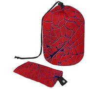 Borsa per cosmetici da viaggio, borsa per il trucco a secchiello, borsa da trucco dipinta a mano rossa con ragnatela da donna, custodie pieghevoli portatili, multifunzionali, organizer rotondo, Art