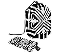 Borsa per cosmetici da viaggio, borsa per il trucco a secchiello, classica tradizione greca, custodie pieghevoli portatili da donna, multifunzionali, organizer rotondo, Tradizione classica chiave