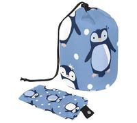 Borsa per cosmetici da viaggio, borsa per il trucco a secchiello, mini pinguino blu che balla, custodie pieghevoli portatili, multifunzionali per articoli da toeletta borse rotonde organizer, Blu Mini