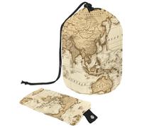 Borsa per cosmetici da viaggio, borsa per il trucco a secchio, vintage mappa politica del mondo donne custodie pieghevoli portatili, multifunzionali borse da toeletta borse rotonde organizer