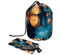 Borsa per cosmetici da viaggio, borsa per il trucco, arte bella farfalla da donna, custodie pieghevoli portatili, multifunzionali, articoli da toeletta borse rotonde organizer, Art Beautiful