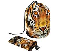Borsa per cosmetici da viaggio, borsa per il trucco, borsa per il trucco da donna, custodia pieghevole portatile con tigre selvatica, multifunzionale, organizer rotondo, Cool Wild Tiger,