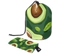 Borsa per cosmetici da viaggio, borsa per il trucco, Little Green Avocado da donna, custodie pieghevoli portatili, multifunzionali, organizer rotondo, Piccolo avocado verde,