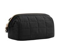 Borsa per cosmetici da viaggio, borsa per trucchi imbottita da viaggio, astuccio per trucchi da donna di grande capacità, borsa organizer da viaggio portatile, Nero , Consulte la descripción, Vedere