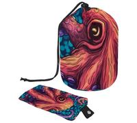 Borsa per cosmetici da viaggio con coulisse, borsa per il trucco a forma di barile con animali marini astratti polpo grande organizer da toilette impermeabile per, Octopus astratto animale marino,