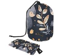 Borsa per cosmetici da viaggio con coulisse, borsa per il trucco, astratta, carina, ippopotamo, grande, organizer per articoli da toeletta, impermeabile, per donne, Astratto Carino Piccolo Ippopotamo,