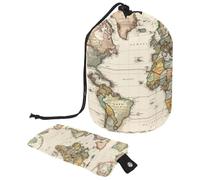 Borsa per cosmetici da viaggio con mappa politica antica del mondo, borsa per cosmetici da donna, borsa da viaggio pieghevole con coulisse, borsa da toeletta portatile, Antica mappa politica del