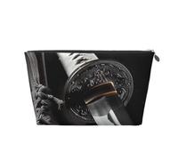 Borsa per cosmetici da viaggio con spada samurai giapponese, con cerniera dorata, organizer per cosmetici, trousse per articoli da toeletta per donne, mamme e ragazze, Argento, One Size, Beauty case