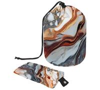 Borsa per cosmetici da viaggio con texture marmorea naturale, borsa da trucco da donna, borsa da viaggio pieghevole con coulisse, borsa da toeletta portatile, Texture marmo natura,