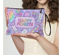 Borsa per cosmetici e accessori a tema ansia - Progettata per il disturbo dell'elaborazione sensoriale, borsa portatile beige di piccole dimensioni per elettronica, forniture, articoli da viaggio esse