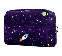 Borsa per cosmetici galattica ultra violetta da donna, borsa da viaggio per articoli da toeletta grande, pratica borsa organizer con cerniera, Multi, 18.5x7.5x13cm/7.3x3x5.1in, Beauty case