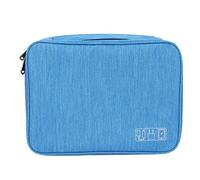 Borsa per cosmetici grande impermeabile donna con scomparto per pennelli Borsa per trucchi blu cielo Borsa toilette viaggio con tasca in rete per organizer per trucchi viaggio