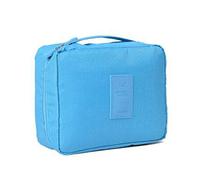 Borsa per cosmetici impermeabile di grande capacità per il trasporto di articoli da toeletta custodia per trucco domestico tasca per lavaggio donne ragazze vino rosso, Azzurro, as description, come