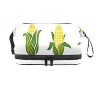 Borsa per cosmetici in grano a doppio strato per donne e ragazze, borsa da viaggio per cosmetici pratica borsa organizer con scomparto per pennelli, 27 x 15 x 14 cm, 10,6 x 5,9 x 5,5 pollici, borsa da