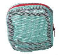 Borsa per cosmetici in tessuto a rete con design spazioso, ideale per organizzare trucchi, articoli da toeletta o forniture (verde)