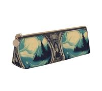 Borsa per cosmetici multifunzione, in pelle, con stampa a triangolo, con scritta "Not All Who Wander Are Lost", per uso quotidiano, Bianco, One Size, Leggero