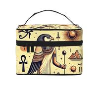 Borsa per cosmetici, organizer, borsa da viaggio per trucchi, borsa da toilette con manico, stile antico Egitto-Faraoni Egizi