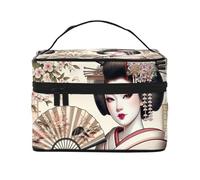 Borsa per cosmetici, organizer da viaggio giapponese-geisha, borsa per il trucco con manico