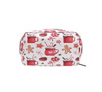 Borsa per cosmetici per cioccolata calda natalizia Borsa per cosmetici per organizer portatile per custodia per trucchi da viaggio, regali, borsa da toilette per uso quotidiano per ragazze e donne