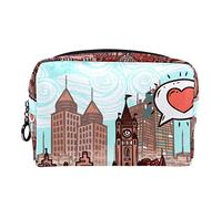 Borsa per cosmetici per donna,borsa per trucco piccola per borsa,amo la mia città,Borsa per cosmetici da viaggio,Custodia per il trucco