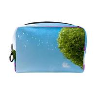 Borsa per cosmetici per donna,borsa per trucco piccola per borsa,amore e fiori viola dell'albero,Borsa per cosmetici da viaggio,Custodia per il trucco