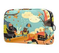 Borsa per cosmetici per donna,borsa per trucco piccola per borsa,animale del deserto del fumetto della pioggia,Borsa per cosmetici da viaggio,Custodia per il trucco