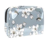 Borsa per cosmetici per donna,borsa per trucco piccola per borsa,ape e fiore,Borsa per cosmetici da viaggio,Custodia per il trucco