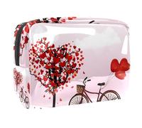 Borsa per cosmetici per donna,borsa per trucco piccola per borsa,bicicletta dell'albero del cuore di amore,Borsa per cosmetici da viaggio,Custodia per il trucco