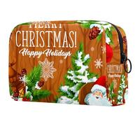 Borsa per cosmetici per donna,borsa per trucco piccola per borsa,Buon Natale Babbo Natale Anno Nuovo,Borsa per cosmetici da viaggio,Custodia per il trucco