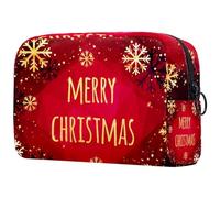 Borsa per cosmetici per donna,borsa per trucco piccola per borsa,buon natale fiocchi di neve dorati,Borsa per cosmetici da viaggio,Custodia per il trucco