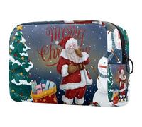 Borsa per cosmetici per donna,borsa per trucco piccola per borsa,buon natale santa pupazzo di neve,Borsa per cosmetici da viaggio,Custodia per il trucco
