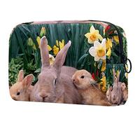 Borsa per cosmetici per donna,borsa per trucco piccola per borsa,buona famiglia di conigli di pasqua,Borsa per cosmetici da viaggio,Custodia per il trucco
