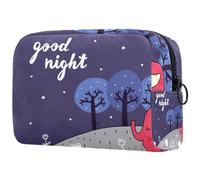 Borsa per cosmetici per donna,borsa per trucco piccola per borsa,buona notte elefante della foresta,Borsa per cosmetici da viaggio,Custodia per il trucco